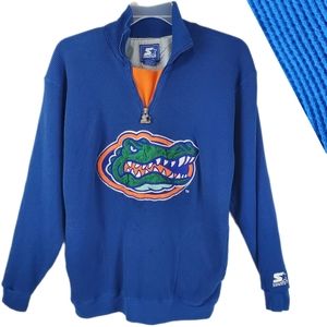 Vintage 90s Starter Florida Gators Thermal Waffle Knit 1/4 Zip Jacket RARE Large